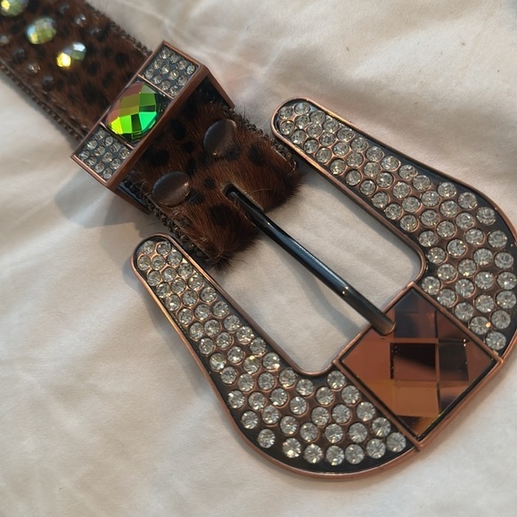 Leopard Print Rhinestone Belt main image 7